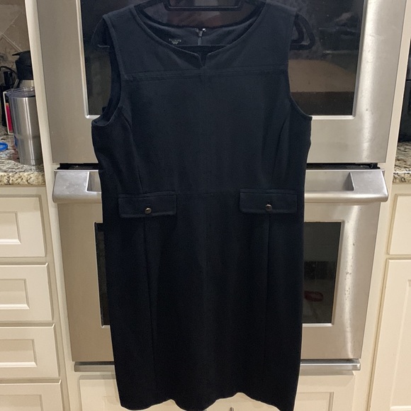 Talbots size large petite classic black dress rayon/nylon/spandex fabric. See - Picture 4 of 16